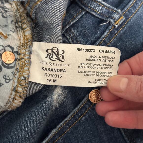 Rock Republic Jeans Womens 12 Kasandra Bootcut Mid Rise Stretch Fade Dark Y2K - Picture 13 of 14